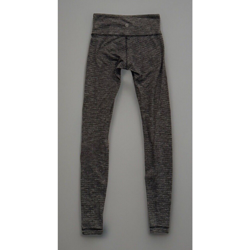 LULULEMON Womens Woven Leggings Sz 4 Black Gray High Waist Gym Yoga Workout - Picture 2 of 16